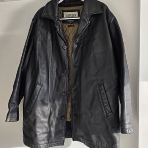 Wilsons Leather Black Trench Coat